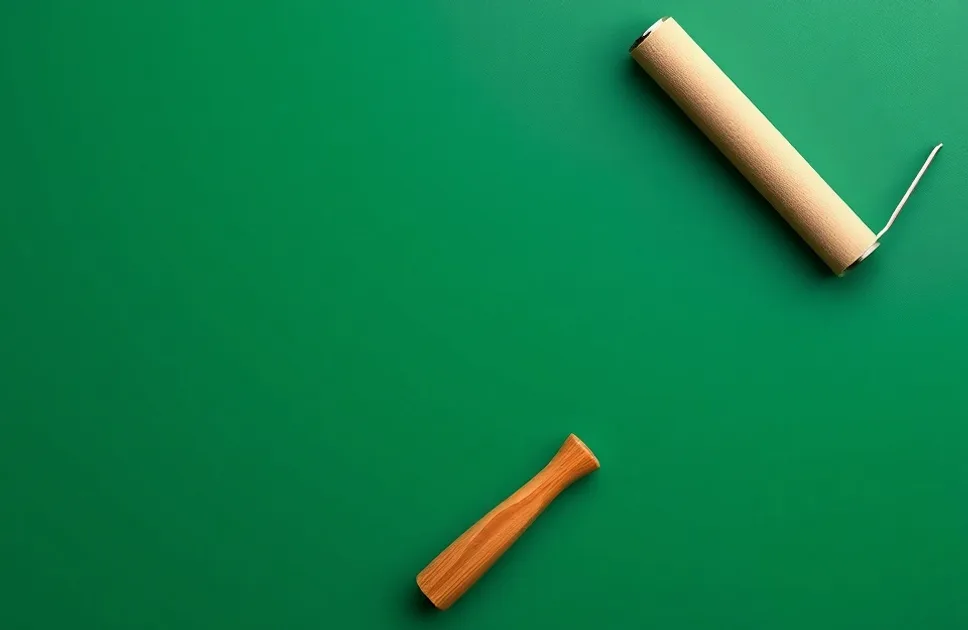 Outils de peinture disposés dans l'ordre des étapes du chantier